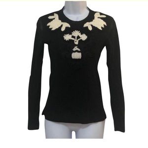 Vivienne Tam Semi-Sheer Embroidered Appliqué Top